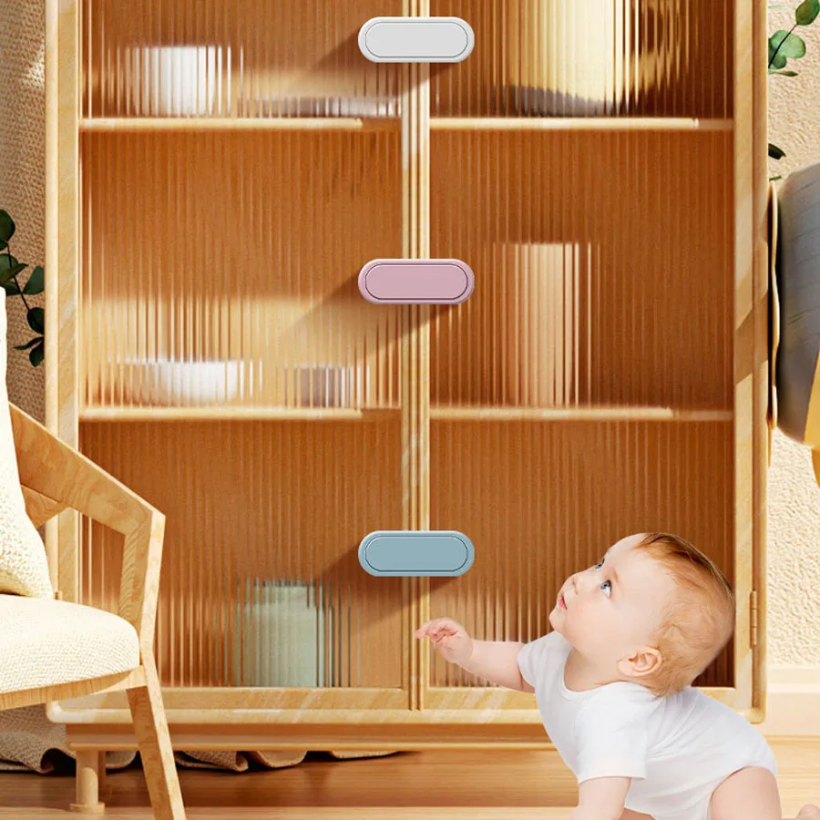 1 個チャイルド安全ロックベビー保護抗ピンチハンドキャビネットドアロック多機能パンチフリー引き出し冷蔵庫ロック