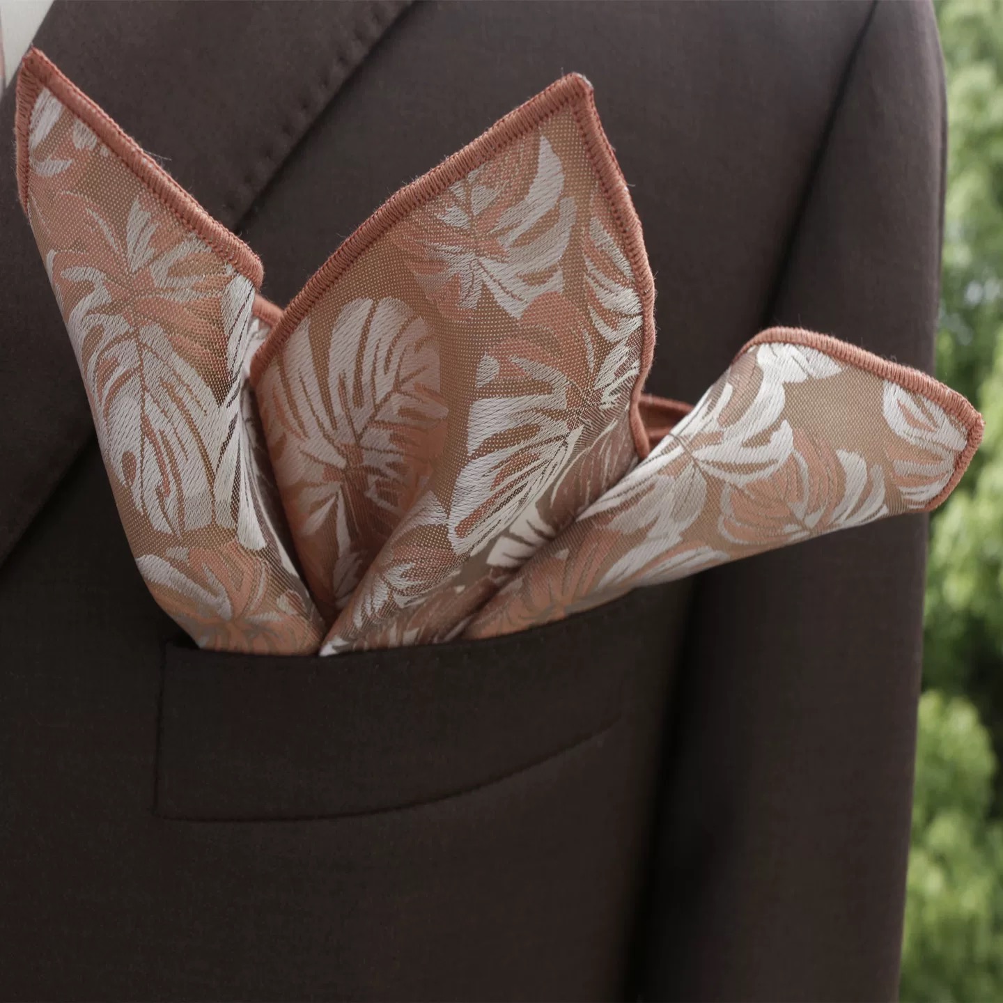 24 cm Luxe Bloemen Pochet Groen Bruin Stippen Gestreepte Zakdoek Bruiloft Pak Accessoires Formele Zachte Hanky Das