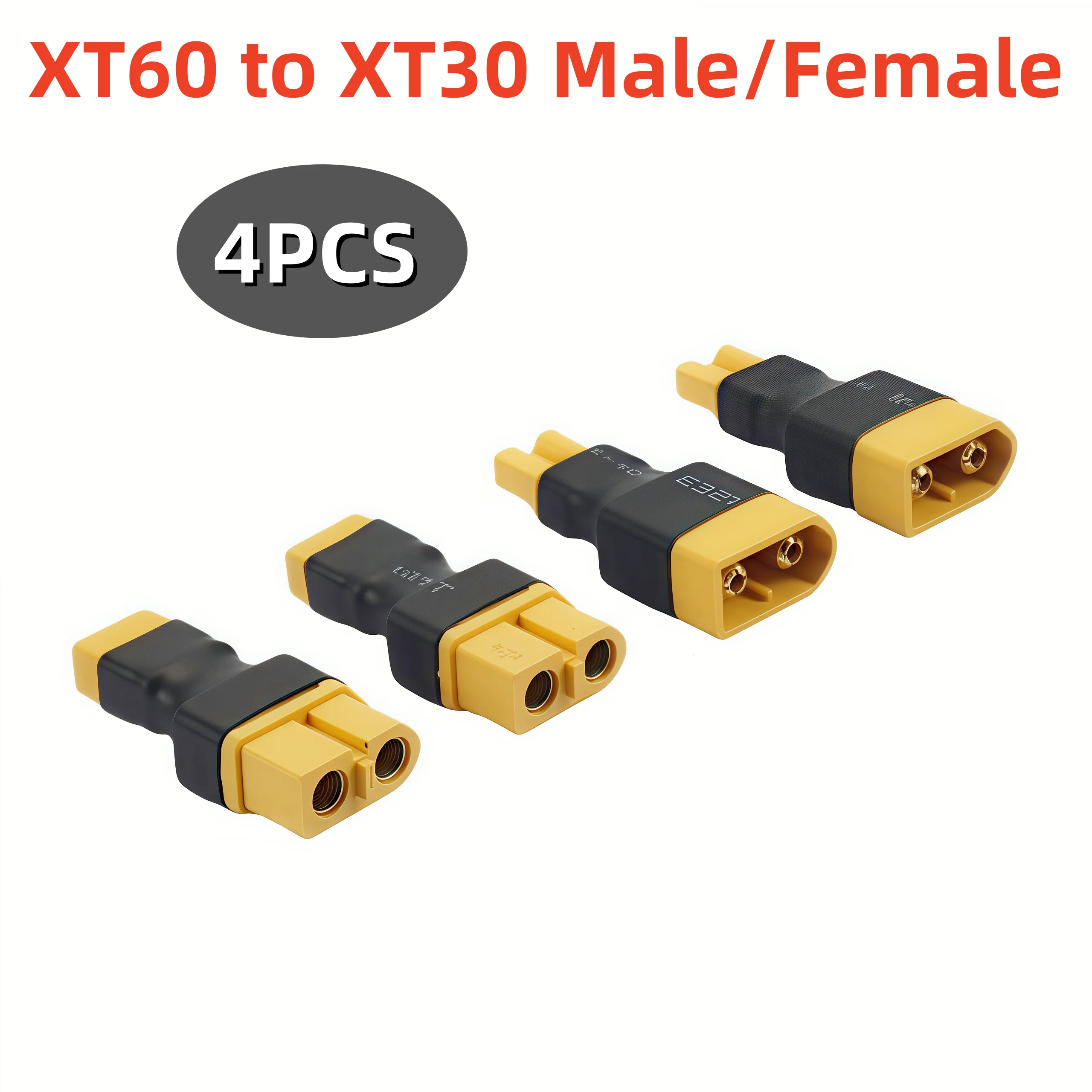 4PCS männlich/weiblich XT60 auf XT30 Stecker weiblich männlich Adapter Konverter Stecker