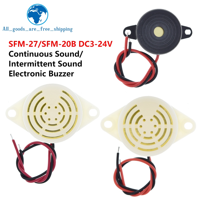 95DB Alarm High-decibel DC 3-24V 12V Electronic Buzzer Beep Alarm Intermittent Continuous Beep for Arduino Car Van SFM-27