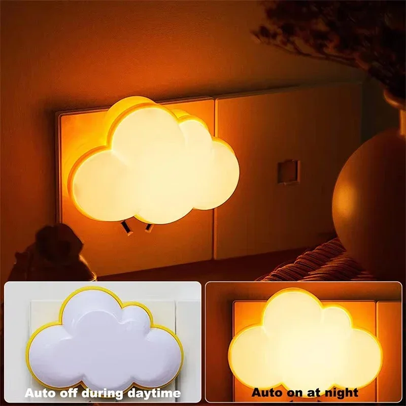 Sensor LED Night Light EU/US Plug-in Cute Cloud Night Lights For Kids Adults Bedroom Bedhead Hallway Dream Lighting Night Lamp
