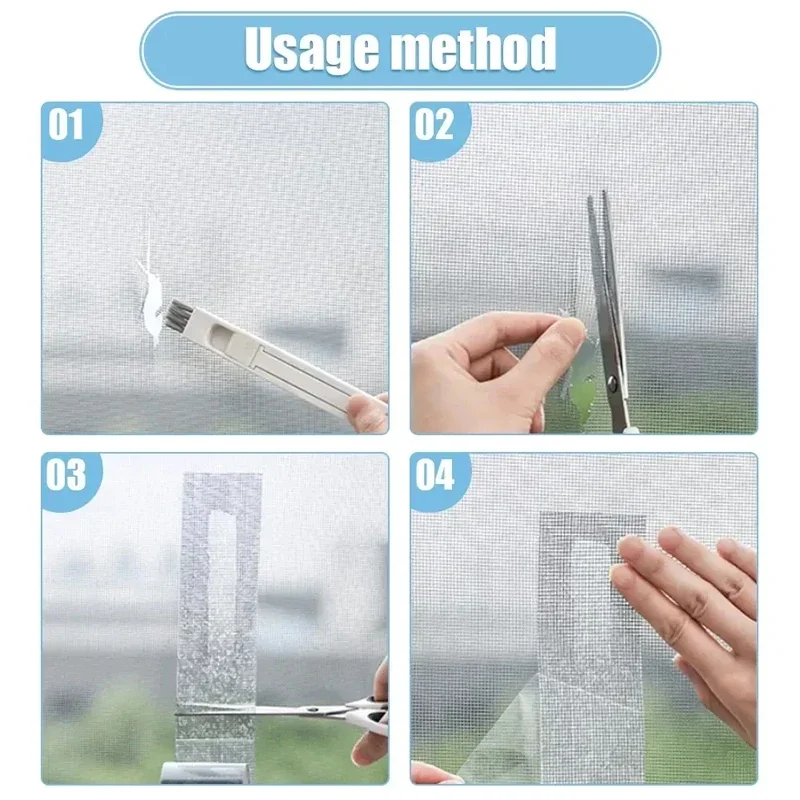Mosquito Net Repair Subsidy Tape On The Window Screen  Curtains Wire Mesh Curtain Silk Printing Fly Door Shades 5*200cm  Home