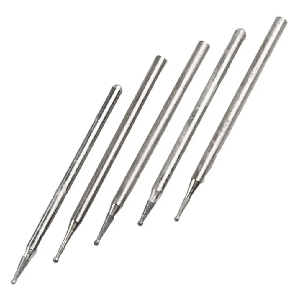0.5mm-8mm Diamond Round Burring Sanding Drill Bit Grinding Head 2.35mm Shank Carve Precision Carving Tool Electric Grinder Parts