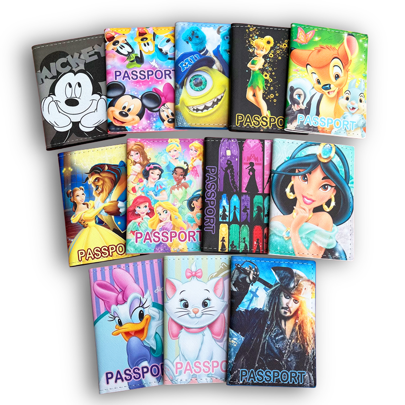 Disney capa de passaporte dos desenhos animados impressão meninas meninos id titular do cartão de couro do plutônio viagem bilhete passaporte caso adorável titular do passaporte