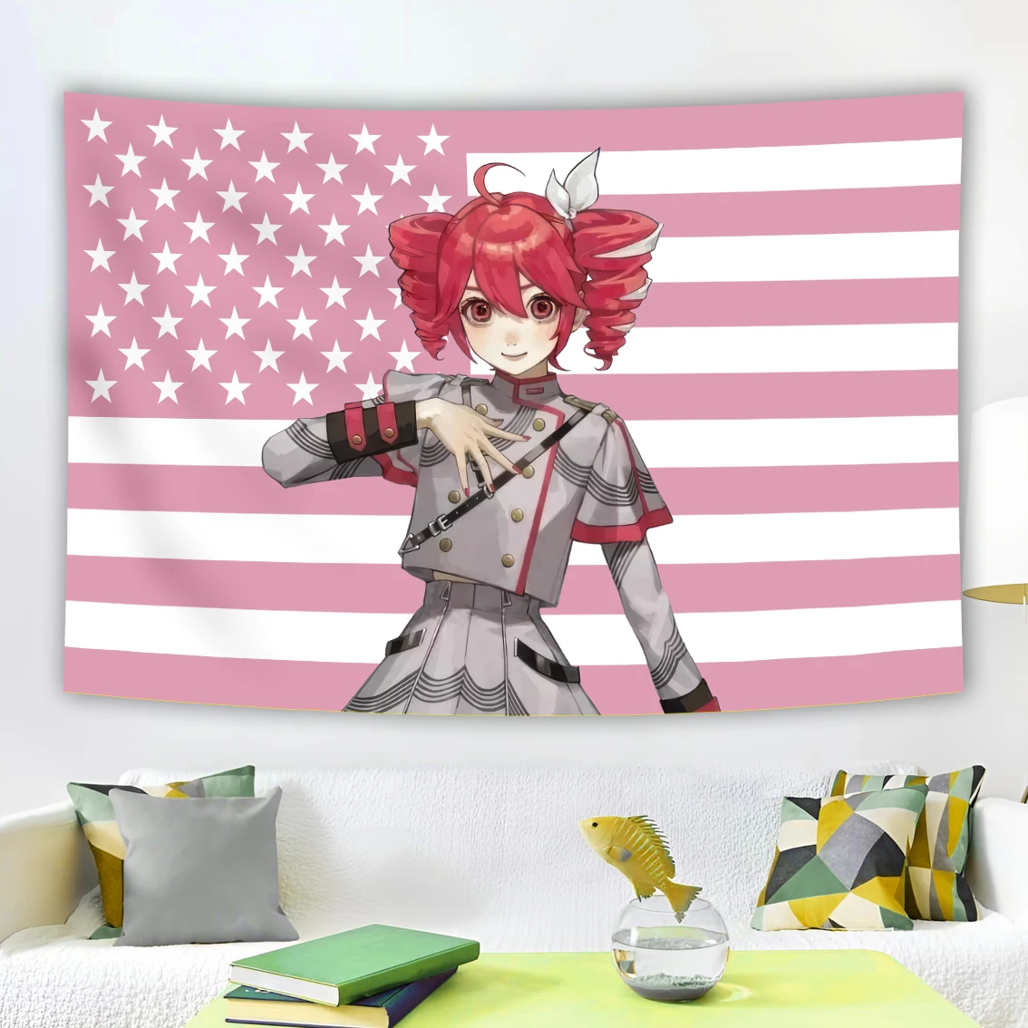 90x150cm Kasane Teto banderas americanas rosas papel tapiz para colgar en la pared cabeceros decoración estética de la habitación lindos regalos de cumpleaños