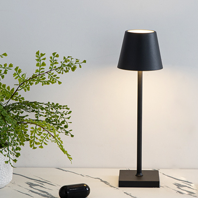 Lâmpada de mesa LED recarregável com controle de toque |   Luz de mesa regulável de 3 cores para quarto, sala de estar e bar |   Decoração de casa USB-C L