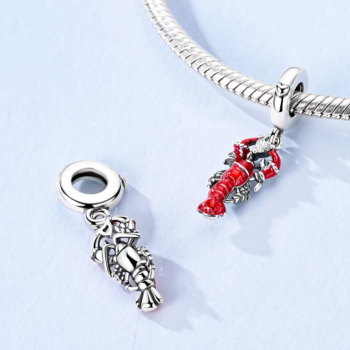 Original 925 prata esterlina vermelho charme contas vinho tinto pimenta haltere pingente para mulher caber diy pulseira aniversário jóias presente