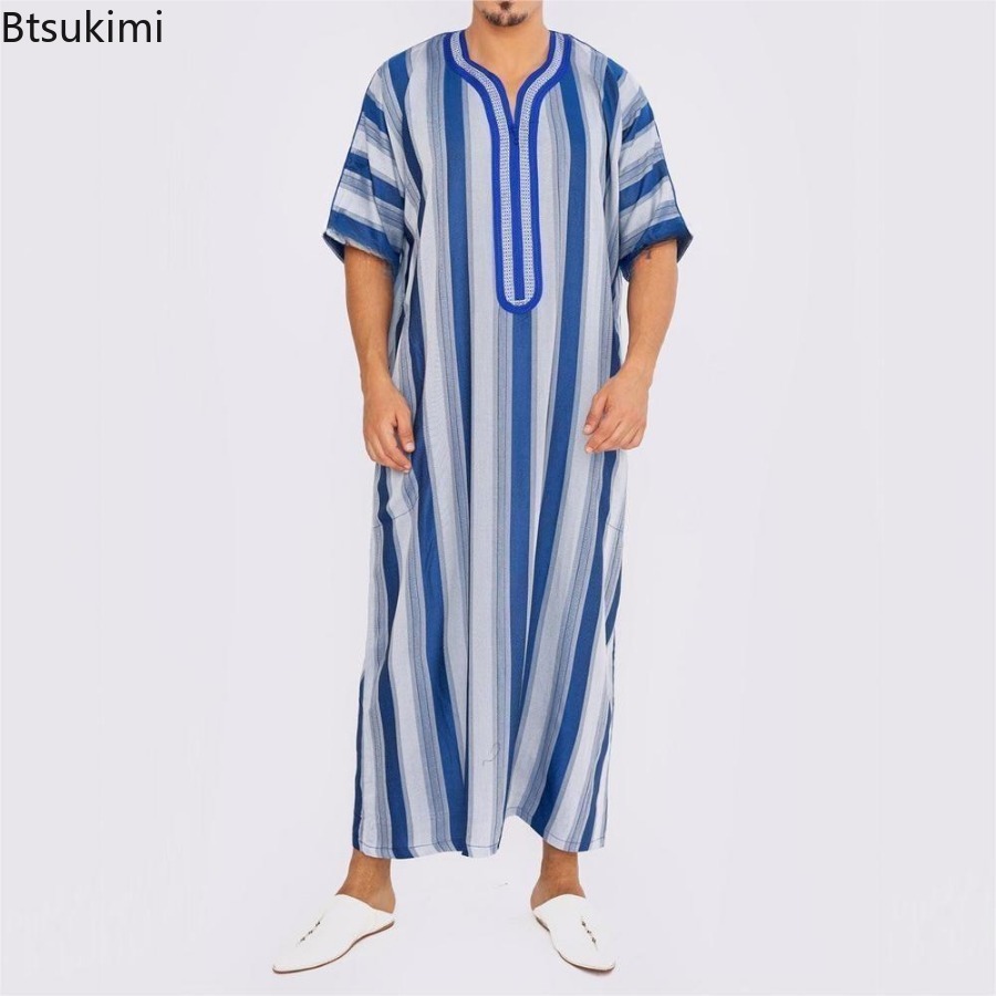 2025 muçulmano masculino casual jubba thobe moda abayas médio oriente estilo étnico com capuz longo robes paquistanês roupas islâmicas homme