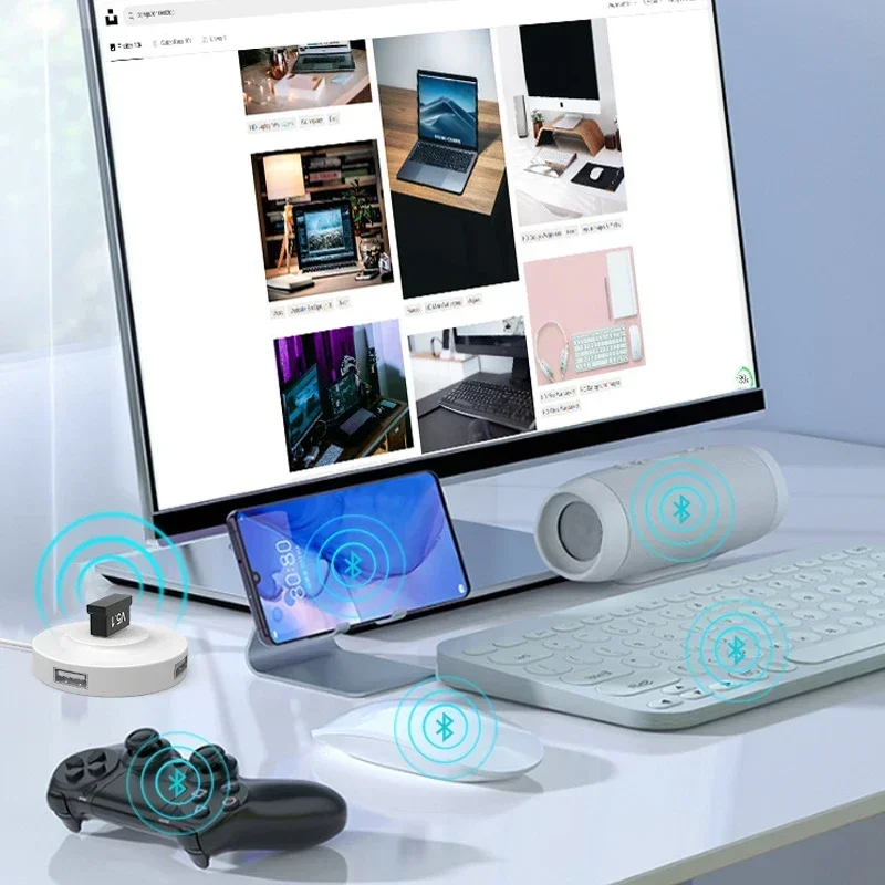 MINI adaptateur Dongle USB Bluetooth 5.1, pour PC portable, souris, clavier, tablette, téléphone, imprimante, haut-parleur de jeu, récepteur de transmission sans fil