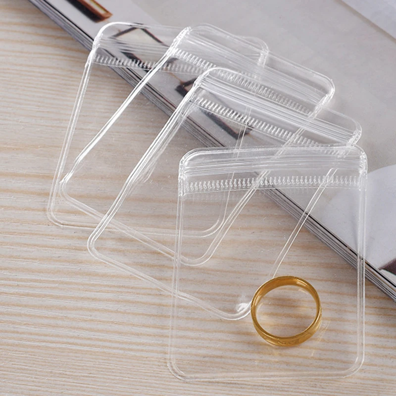20 Stück transparente PVC-Schmuckbeutel, Anti-Oxidations-Aufbewahrungstasche mit Reißverschluss