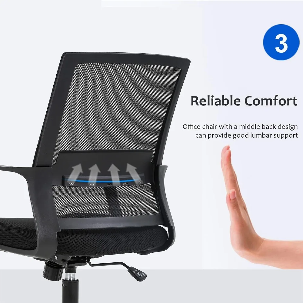 Office Chair ,Ergonomic office chair, mesh back, lumbar support, and adjustable rolling and rotating task chair,Office Chair .