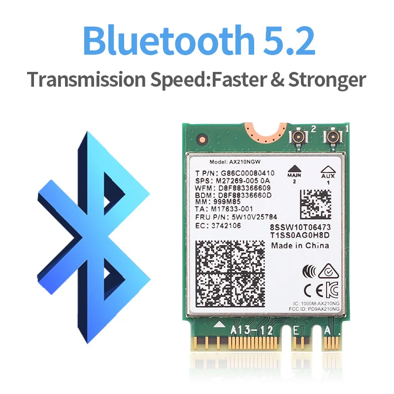 Tarjeta inalámbrica Wi-Fi 6E AX210 5374Mbps BT5.3 Kit de escritorio antena 802.11ax Tri-Band 2,4G/5Ghz/6G AX210NGW mejor que Wifi6 AX200