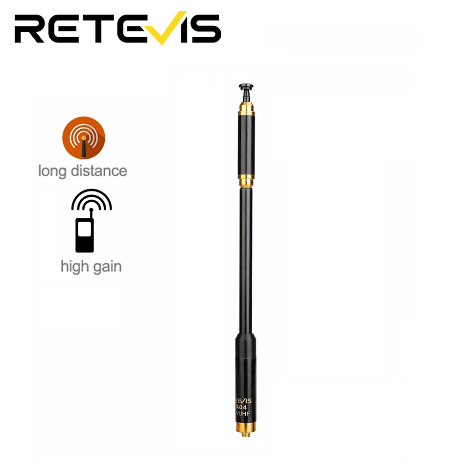 Retevis HA04 Walkie-Talkie-Antenne SMA-F UV Dual Band 144/430 MHz Handradios für Kenwood Baofeng UV5R UV82 Retevis H777 RT29