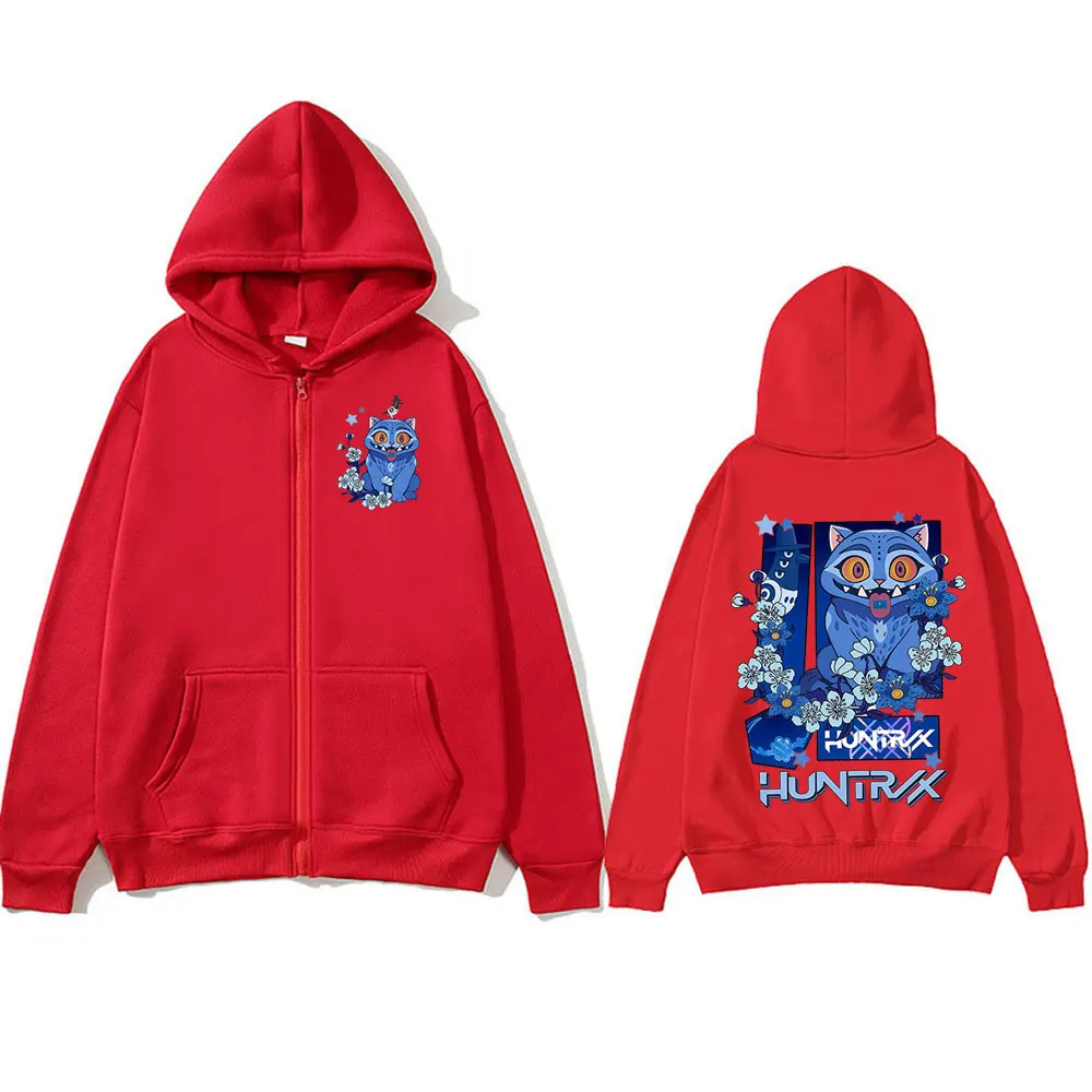 Kpop demon hunters filme derpy tigre zíper hoodies moda hip hop zip up moletom com capuz roupas das mulheres dos homens pulôver jaqueta