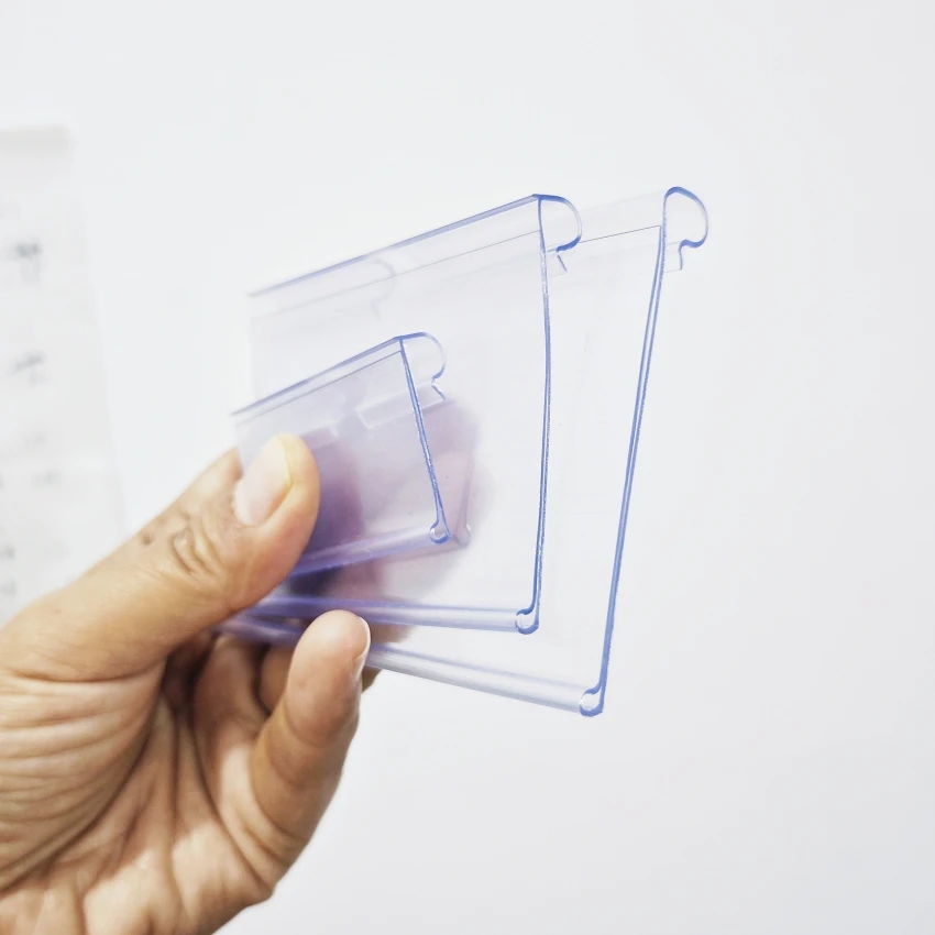 Plastic PVC Price Sign Label Display Hang Hook Display Holders Supermarket Storage Shelf