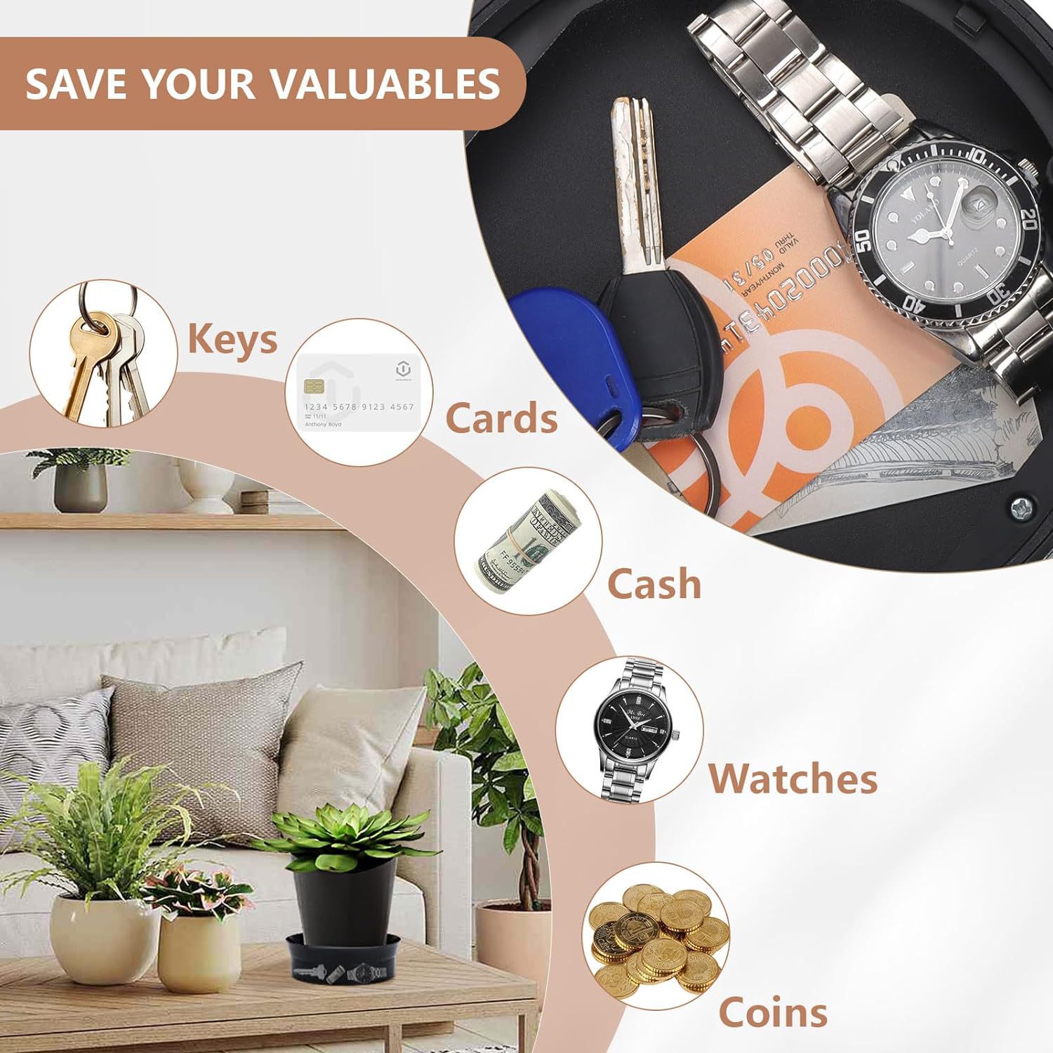 Password Box Can Be Hidden Wall Mount Key Storage Secret Box Organizer Password Security Code Lock Secretly Store Money Cards