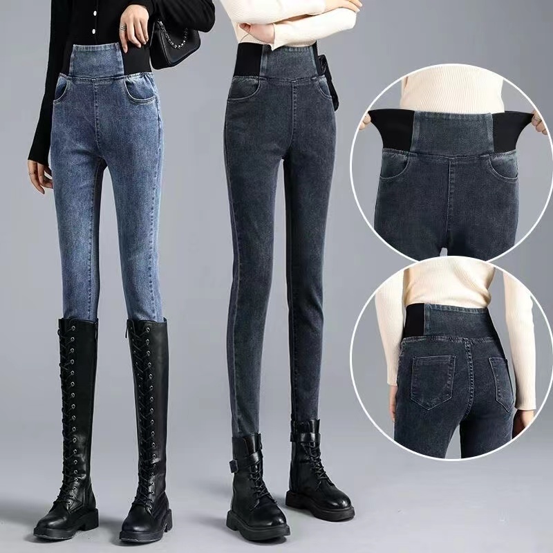 オーバーサイズ 38 弾性ウエストスキニージーンズ女性春スリムストレッチデニムパンツヴィンテージ鉛筆 Vaqueros ママ Pantalones デ Mujer