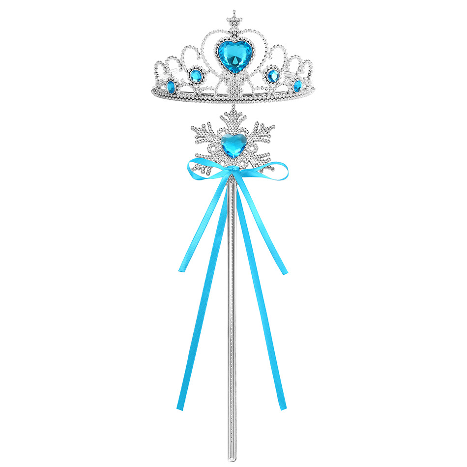 Crianças strass tiara coroa e varinha mágica com glitter cabeça de cristal argola jóias acessórios para o cabelo para meninas adolescentes presente aniversário