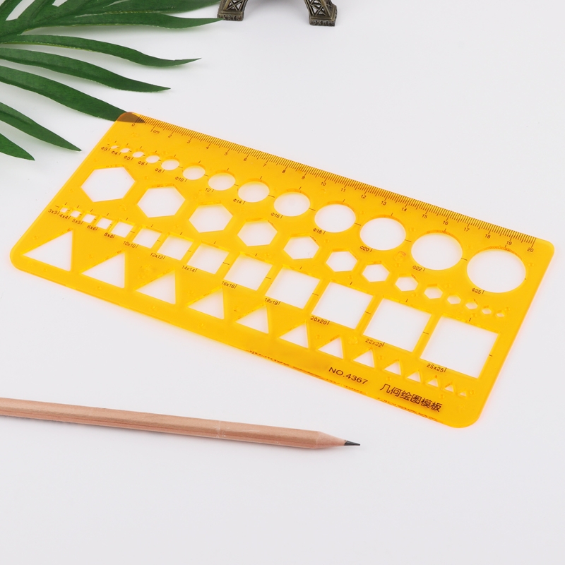 K-Harz, Kreise, Quadrate für Dreieck, geometrische Vorlage, Lineal, Schablone, Messung