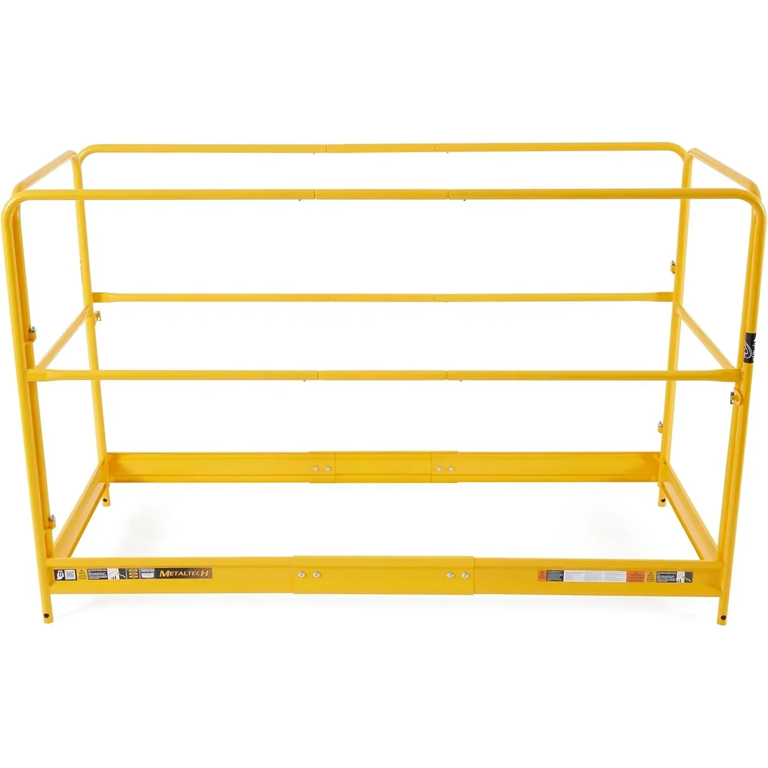 6 Foot Safety Guardrail,Baker Style Metal Guardrails Accessory System,for Scaffolding Platform,with Non-Slip Deck,1 Pack, Yellow