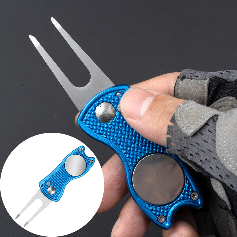 складной инструмент для ремонта Divot для гольфа, 1 шт., с инструментом для мяча для гольфа, очиститель канавок для гольфа, аксессуары для гольфа, тренировочные пособия по зеленой вилке