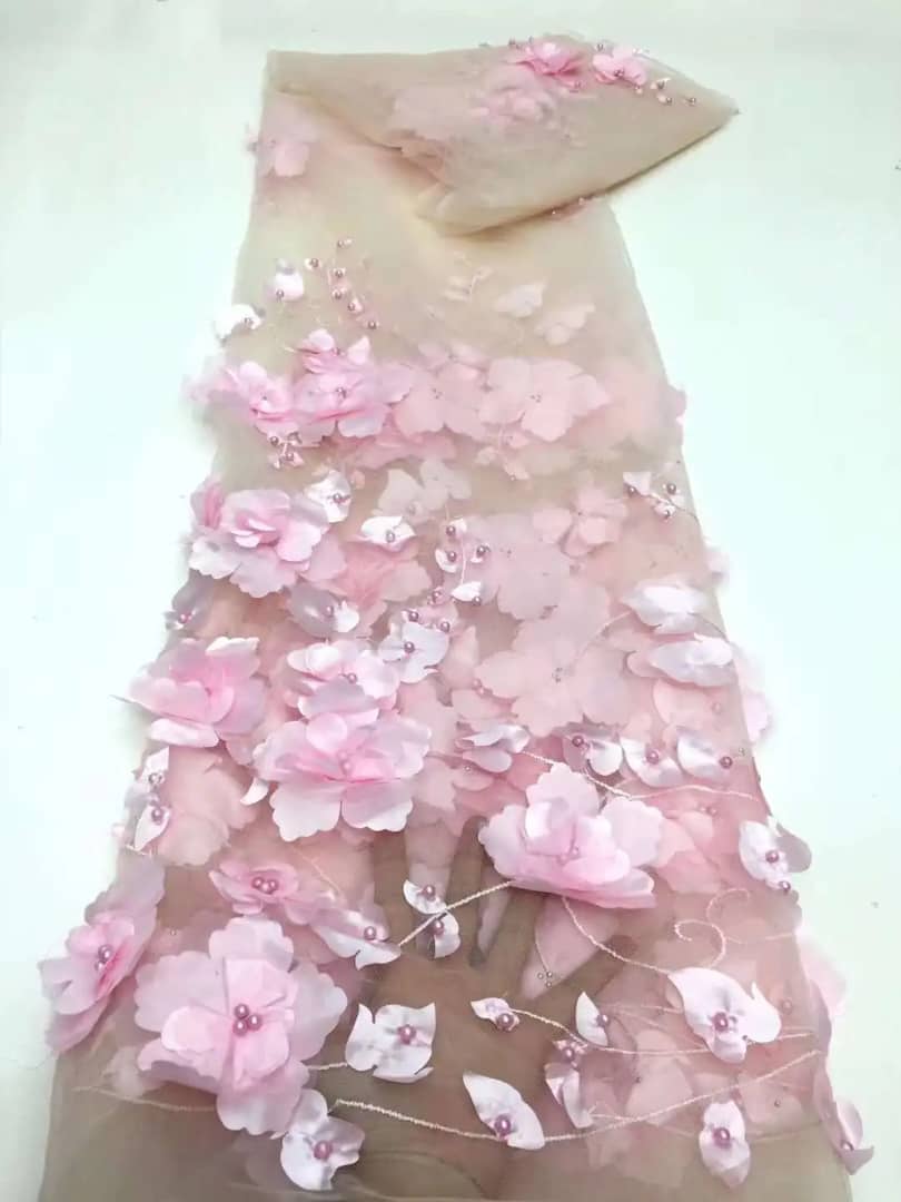 3Dดอกไม้สีฟ้าลูกไม้ฝรั่งเศสผ้าลูกไม้คุณภาพสูง 2022 สุทธิแอฟริกันลูกไม้ผ้าลูกปัดผ้าลูกไม้สําหรับWeddin x-0200