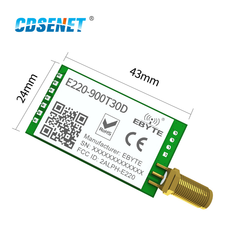 LLCC68 Neue LoRa 868 915 MHz Drahtlose Modul 30dBm Lange Palette 10km RSSI CDSENET E220-900T30D SMA-K UART