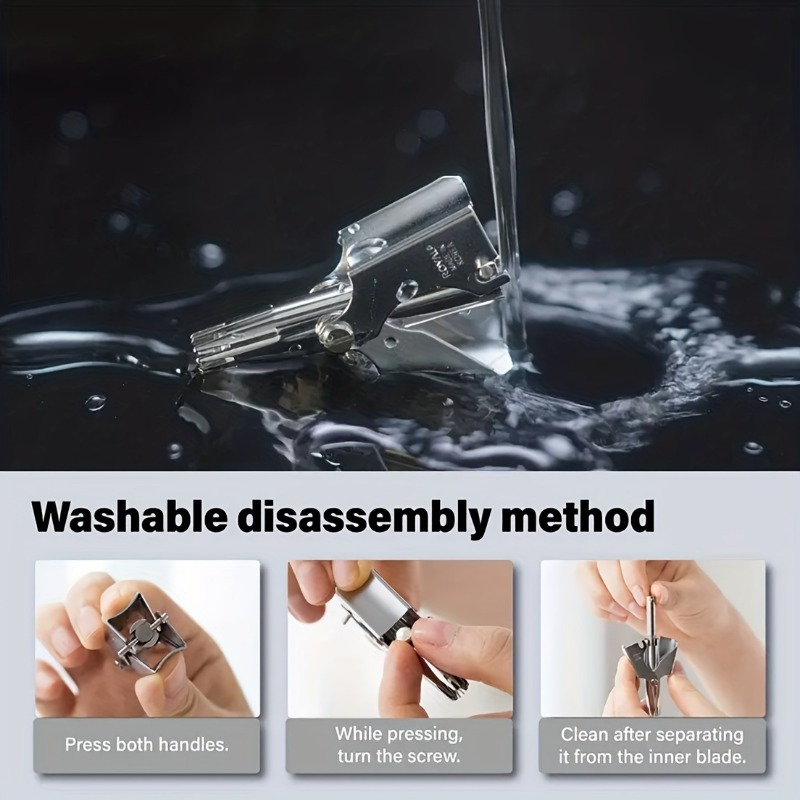 YUKU Washable Portable Ear Hair Trimmer Cleaning Without Rusting Painless Nose Hair Trimming Men's Portable Razor Low Noise