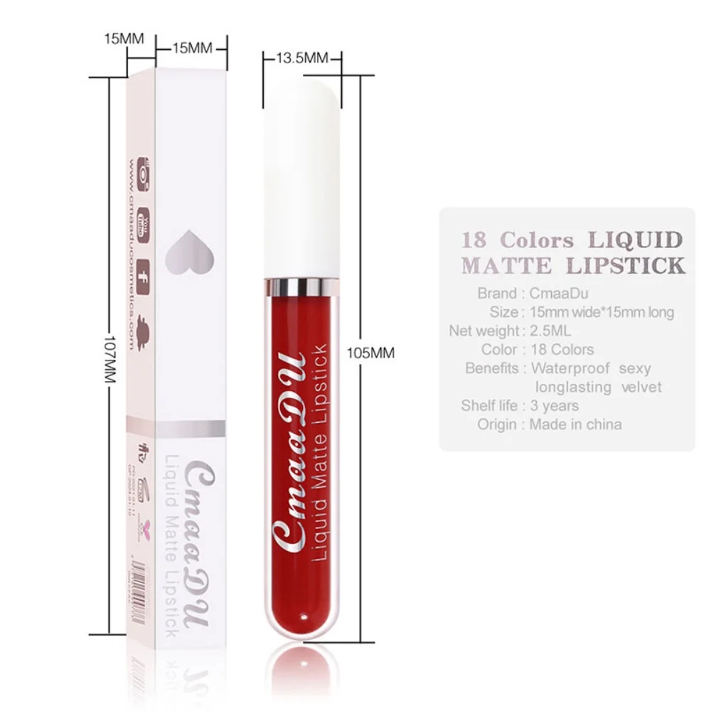 Sexy velluto opaco a lunga durata lucidalabbra rossetto liquido trucco labbra donna bellezza rosso tazza antiaderente lucidalabbra impermeabile