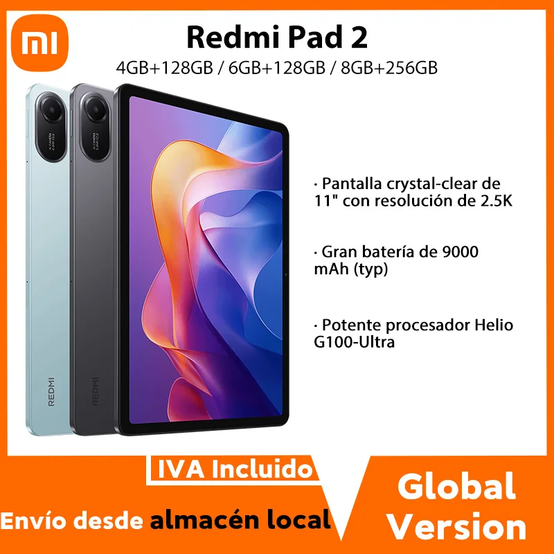 【Marque +】Xiaomi Redmi Pad 2 Advanced Helio G100-Ultra 11 "2,5 K écran cristallin 9000 mAh batterie 18 W charge rapide