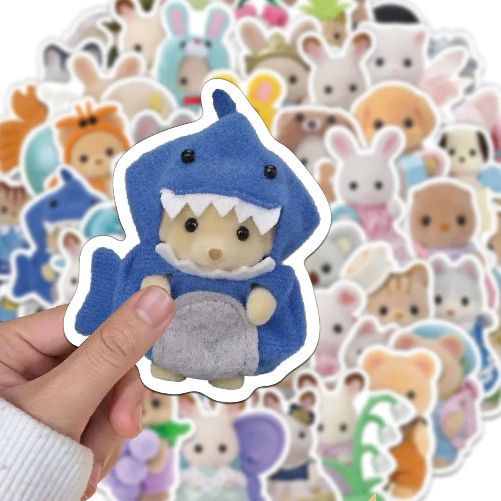 55/110PCS Calico Critters Cute Cartoon Stickers Decorative Phone Cases Notebook DIY Personalized Waterproof Stickers