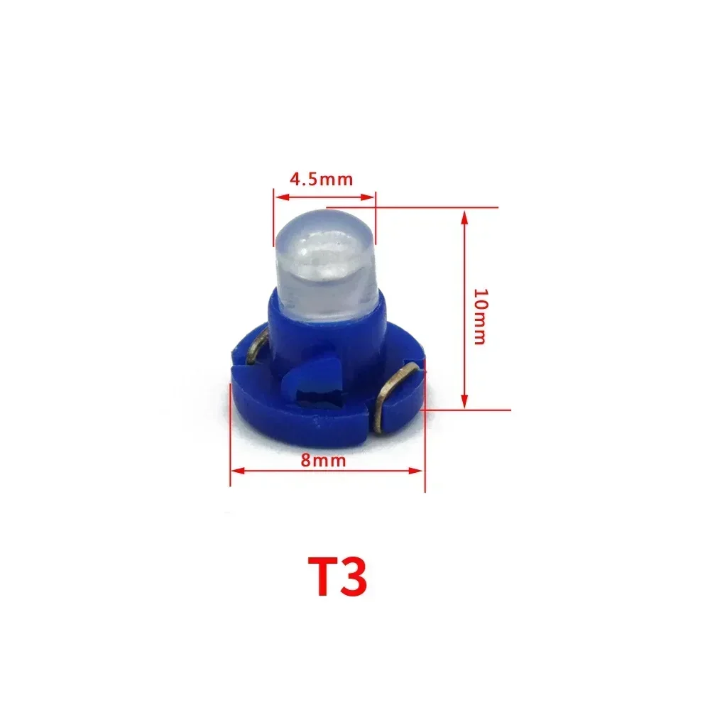 Luces LED para Panel de instrumentos de coche, lámpara de Control Central, luz de cuña, 12V, T3 T4.2 COB, 10 Uds.
