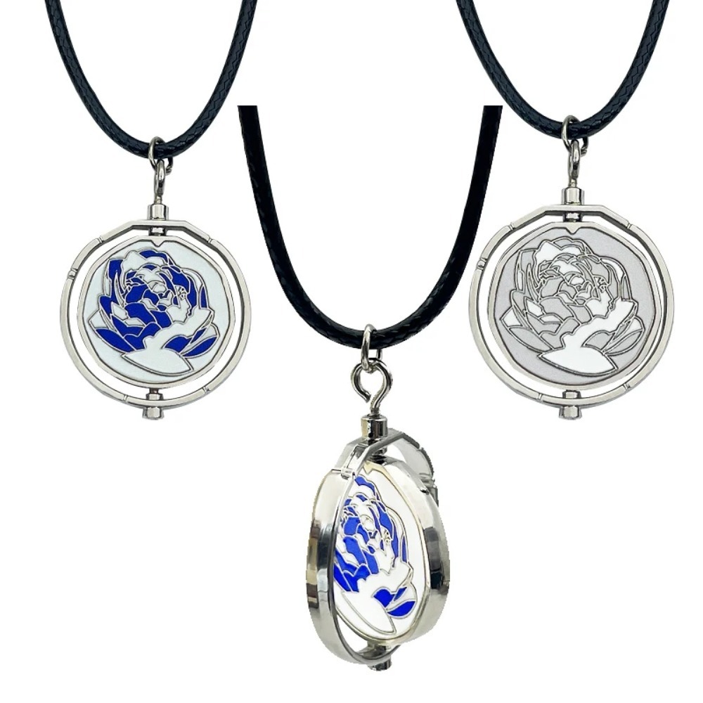 Collier de Cosplay rotatif Rose bleue, Cosutmes de fête d'halloween, objets de bricolage Arcane saison 2, pendentif de sac à dos, cadeaux pour Fans