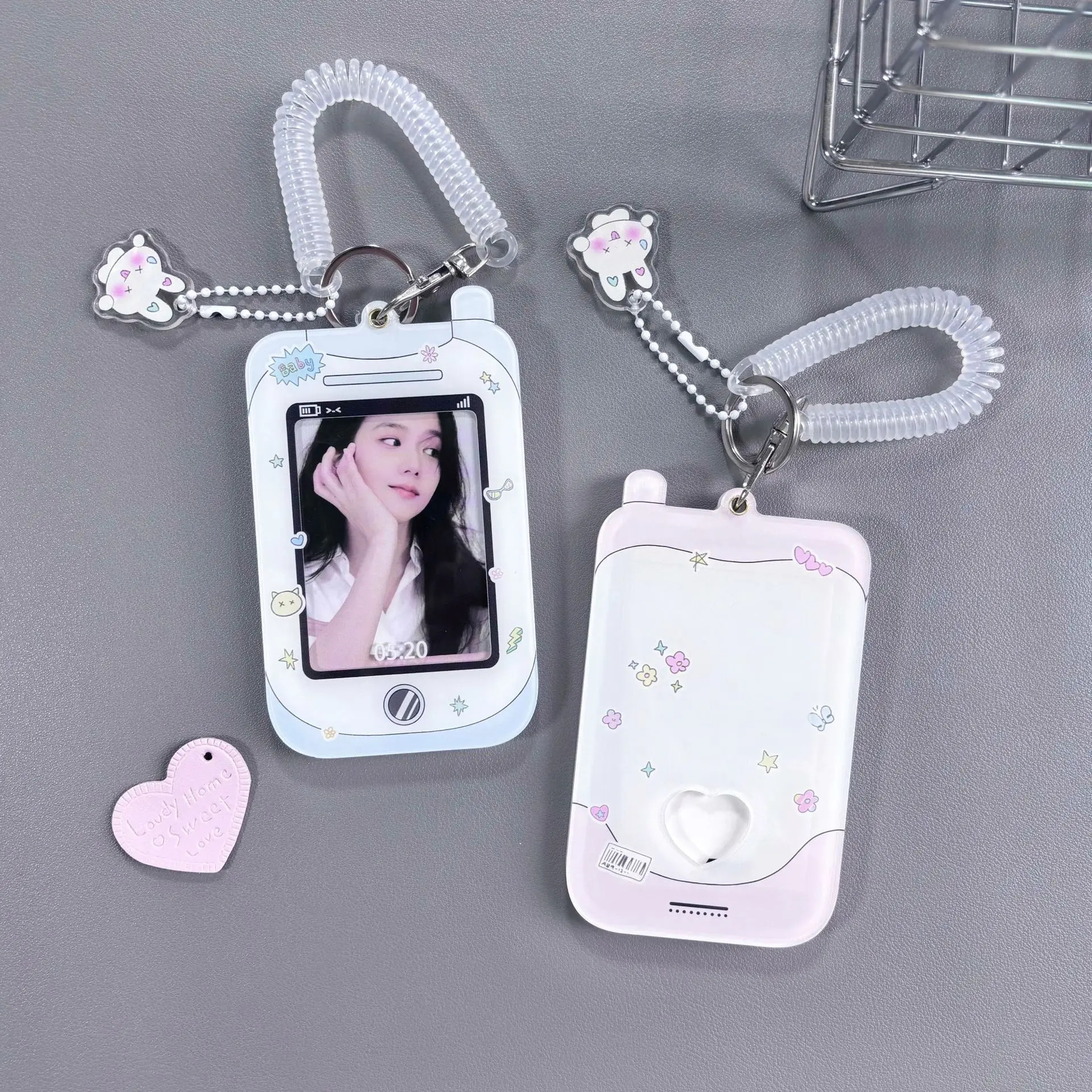 Y2k อะคริลิค Photocard ผู้ถือ Key CHAIN INS INS INS Idol Photo ผู้ถือบัตรตกแต่งนักเรียนผู้ถือป้าย ID หญิงการ์ด