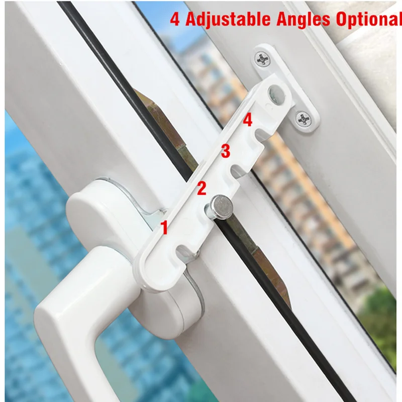 New Inner Window Limiter Latch Position Stopper Casement Wind Brace Home Security Door Windows Sash Lock Child Safety Protection