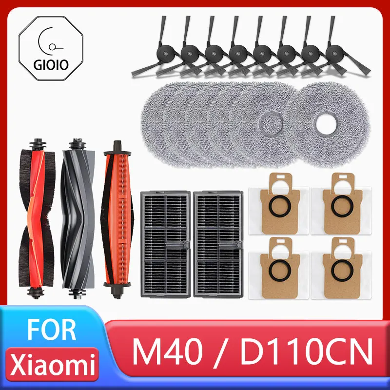 Piezas de repuesto para Robot infinito XIAOMI MIJIA M40 D110CN OMNI, Cepillo Lateral principal, filtro Hepa, paño de mopa, bolsa de polvo, accesorios