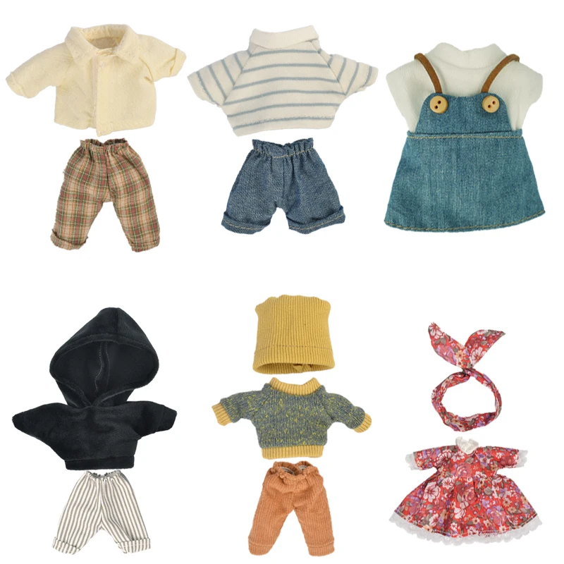 Ropa de muñeca Bjd de 16 cm, 6 pulgadas, juguetes para muñecas, vestido de novia blanco, ropa de temporada de primavera, verano e invierno, traje de pieles para niñas de 15cm