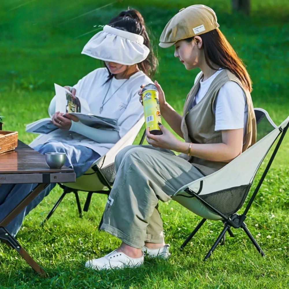 แบบพกพาเก้าอี้ดวงจันทร์กลางแจ้งที่ถอดออกได้Campingที่นั่งUltralightพับเก้าอี้ตกปลาชายหาดปฏิบัติเก้าอี้ปิคนิคขนาดเล็ก