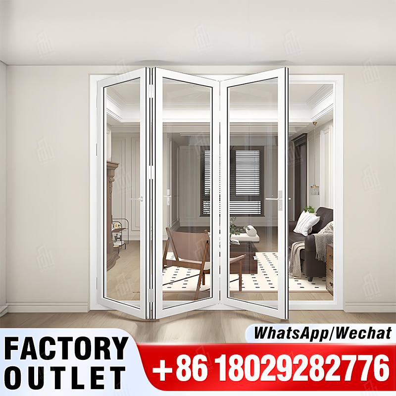 Porta dobrável de alumínio de qualidade superior porta dobrável pesada para loja e sala divisória