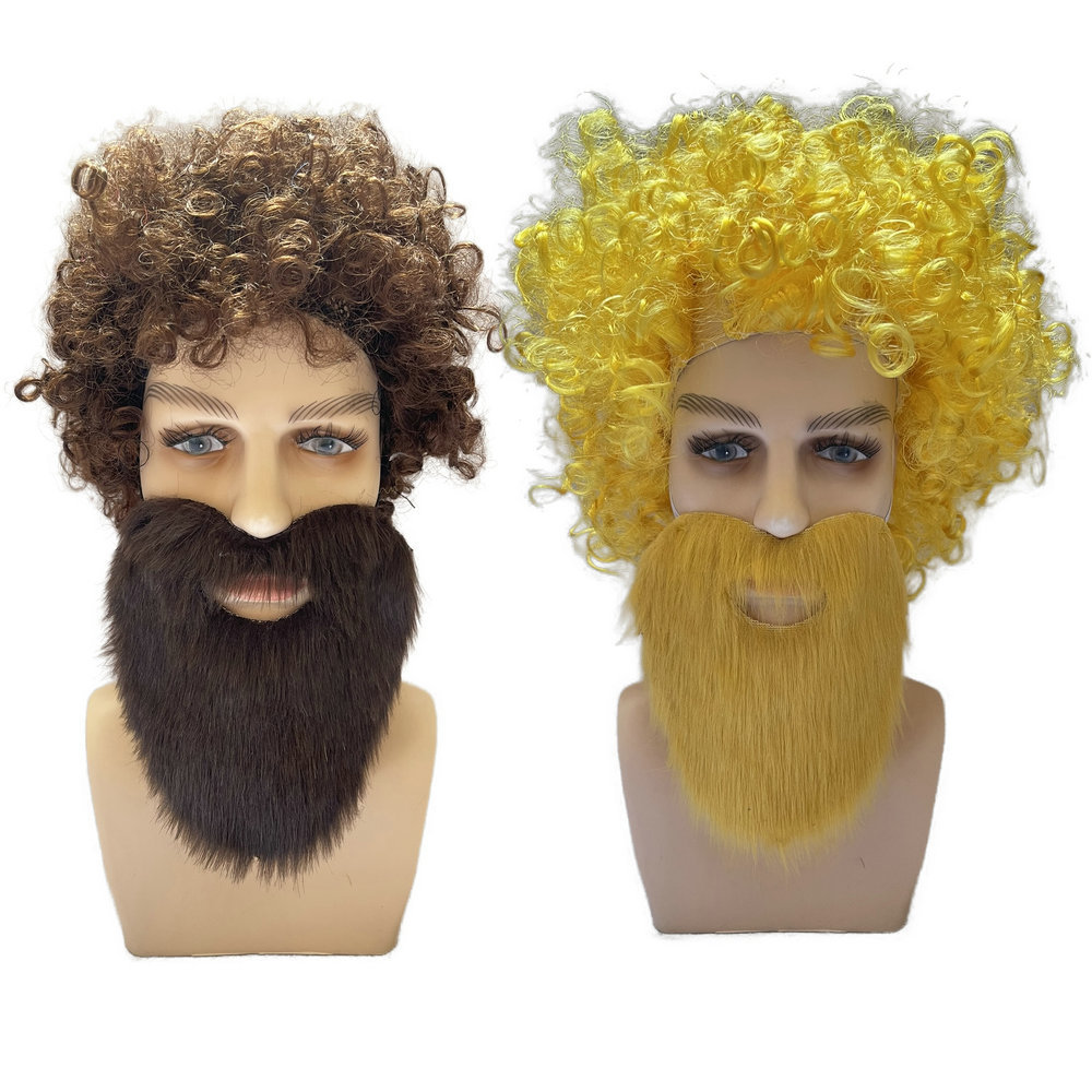 Yellow Beard Pirate Beard Shorthair Beard Exploding Hair Headdress Prom Party Character Dress Up Cosplay Accessories