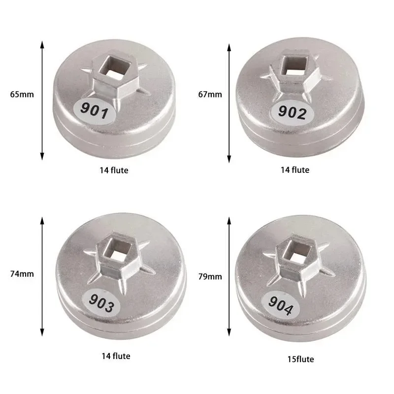 1pc Oil Filter Wrench Cap Socket Wrench Drive 901 902 903 904 Oil Filter Removel-Tool Machine Filter Hand Tool 65/67mm 74mm 79mm
