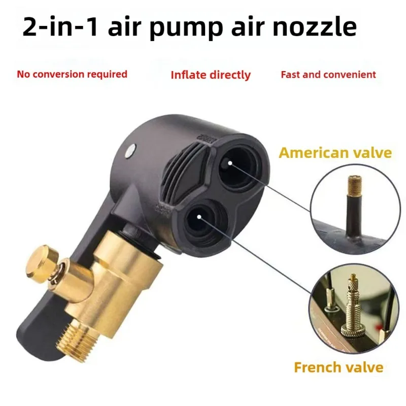 2-em-1 bomba de bicicleta bico mangueira adaptador bomba inflável moto ar chuck inflator válvula conector adaptador acessórios automóveis