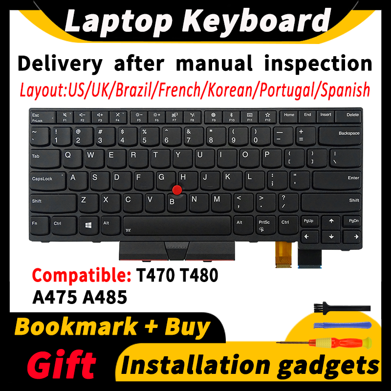 Zamienna klawiatura do laptopa Lenovo ThinkPad T470 T480 A475 A485 01HX459 01AX364 SN20P41641 US/UK/BR/FR/KR/PT/SP Layout