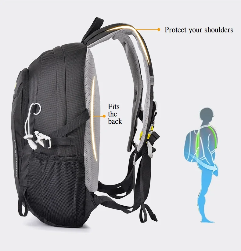 超軽量ポータブル折りたたみバックパック、折りたたみ式登山バッグ、屋外、登山、サイクリング、旅行用ナップザック、ハイキングデイパック、22l