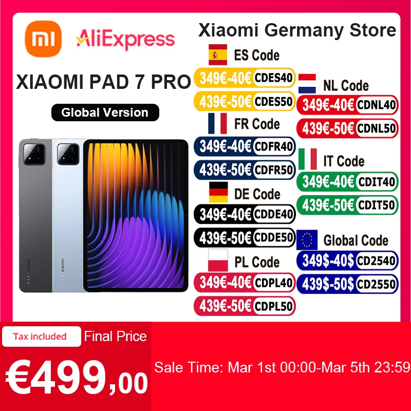 Globale version xiaomi pad 7 pro xiaomi hyperalc 144hz snapdragon 8s gen 3 mobile plattform 8850mah dolby atmos