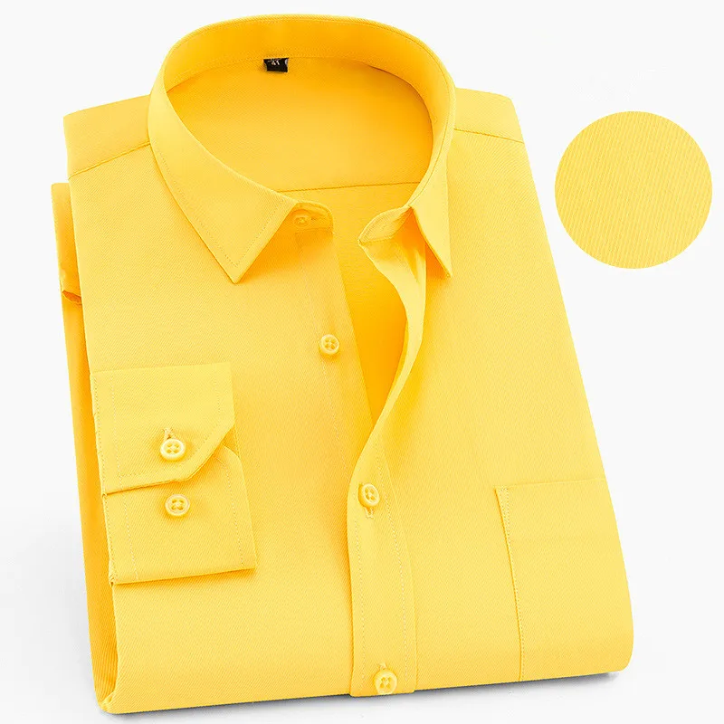 Camicia a maniche lunghe patchwork in bianco e nero da uomo, camicia in cotone da ufficio aziendale, Camisa/Chemise slim fit blu cielo S-5XL