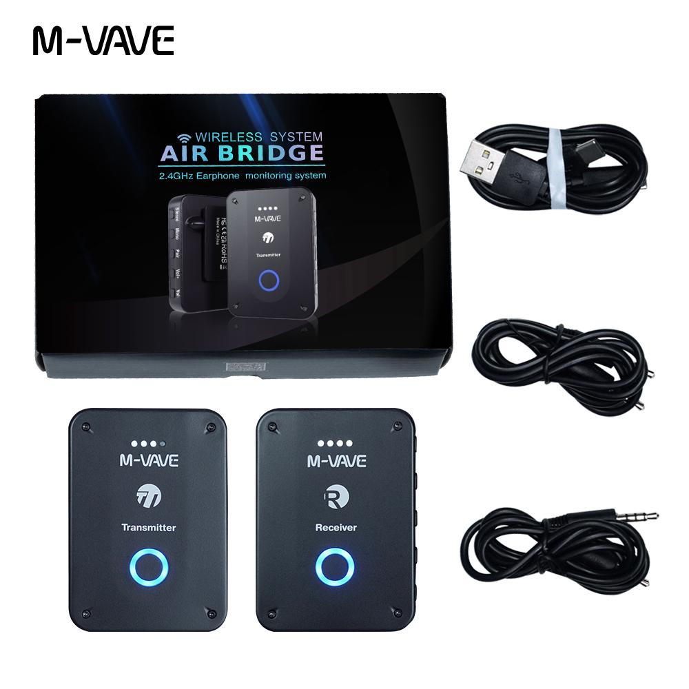 M-VAVE-receptor inalámbrico para auriculares, Monitor transmisor con soporte de volumen, estéreo, Mono, función de silencio, recargable, 2,4G, WP-9
