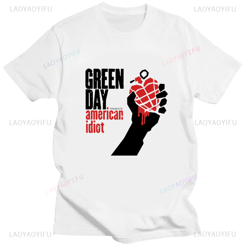 グリーンデイ 'アメリカンイディオットアルバムカバー' Tシャツ男性女性特大 Tシャツノベルティおかしいストリート夏快適な Tシャツ