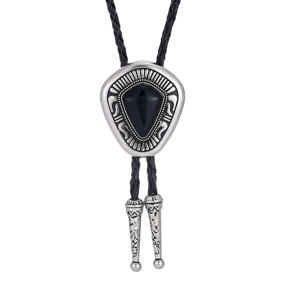 Western Cowboys mode Turquoise naturel goutte d'eau diamant forme cravate en cuir corde mâle Bolo cravate livraison directe