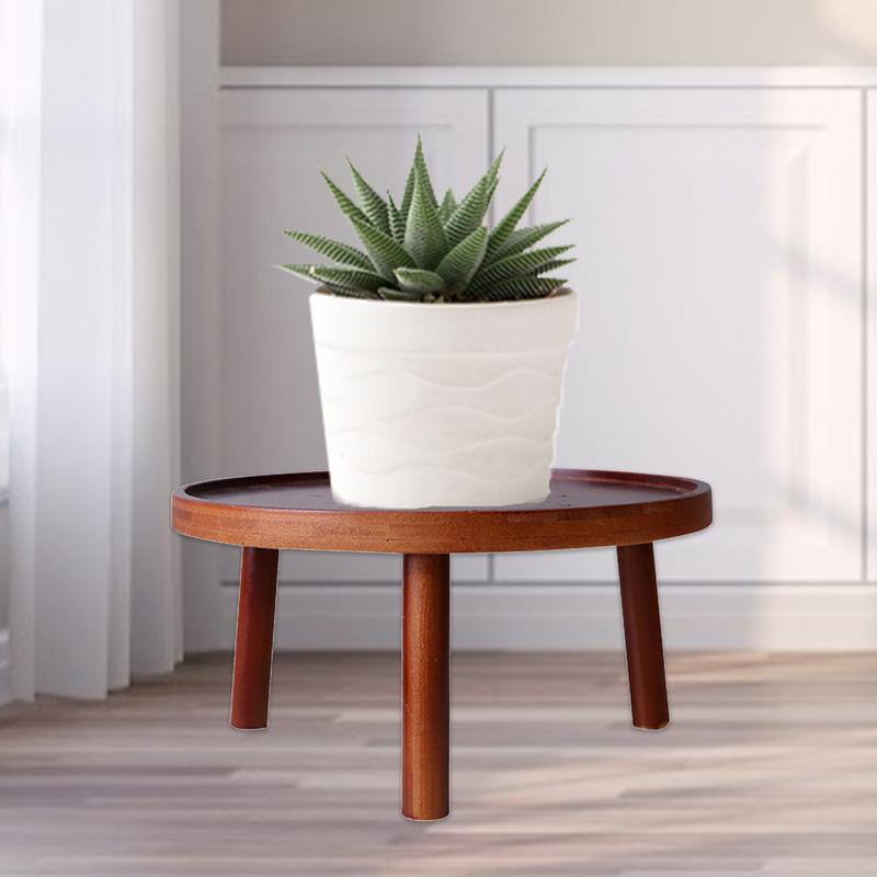 Suporte de madeira para planta de interior Fezes altas redondas Suporte decorativo de bonsai Sala de estar moderna Mesa lateral